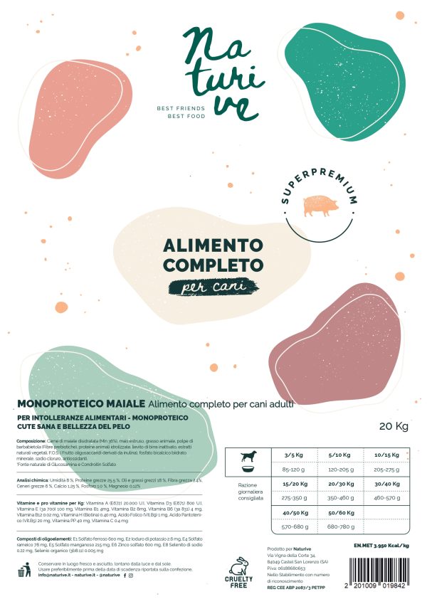 Monoproteico Maiale Adult - Alimento completo per cani adulti