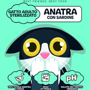 Anatra con sardine - Gatto adulto sterilizzato