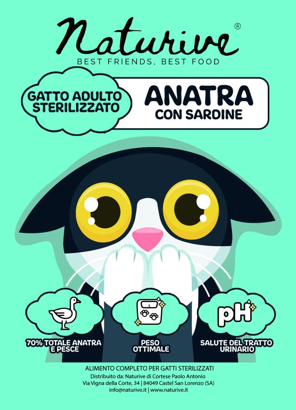 Anatra con sardine - Gatto adulto sterilizzato