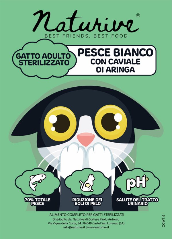 PESCE BIANCO CON CAVIALE DI ARINGA - GATTO ADULTO STERILIZZATO