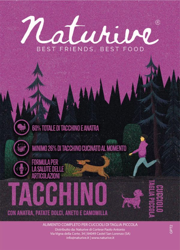 Tacchino con anatra, patate dolci, aneto e camomilla - cucciolo taglia piccola