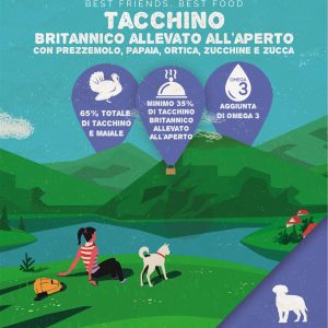 Tacchino allevato all'aperto con prezzemolo, papaia, ortica, zucchine e zucca - cucciolo