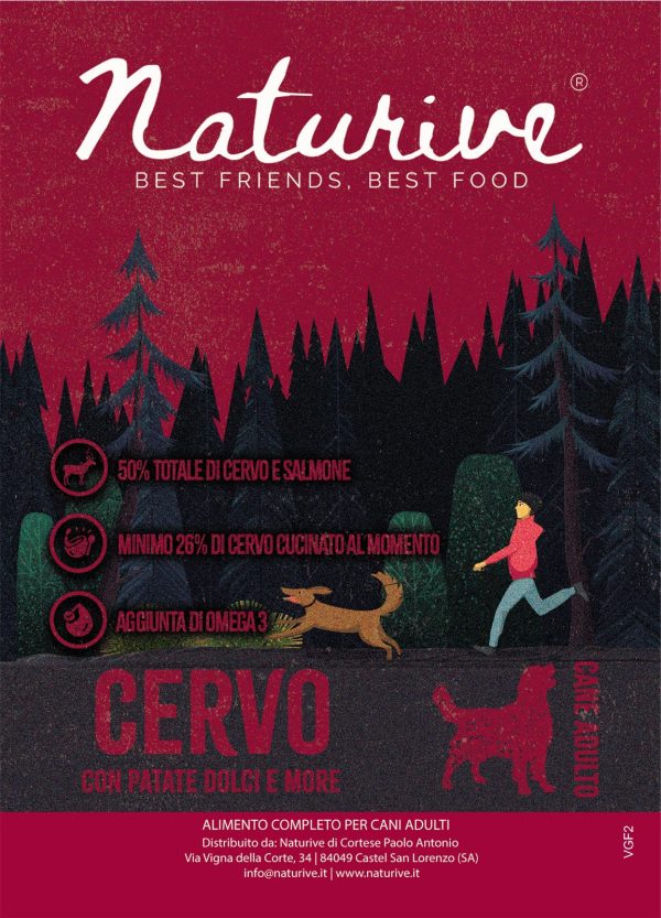 Cervo con patate dolci e more - cane adulto