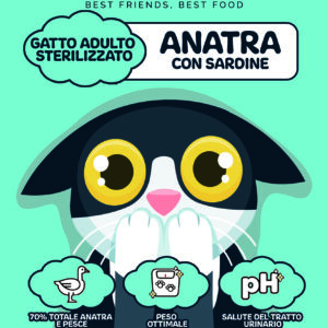 Anatra con sardine - Gatto adulto sterilizzato