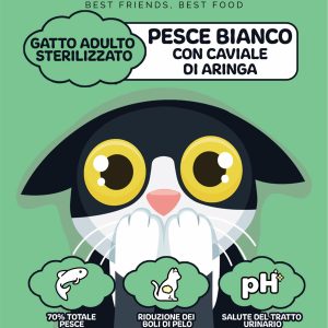 PESCE BIANCO CON CAVIALE DI ARINGA - GATTO ADULTO STERILIZZATO