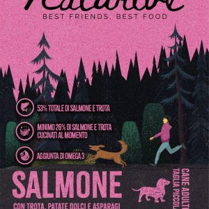 Salmone con trota, patate dolci e asparagi -  cane adulto piccola taglia