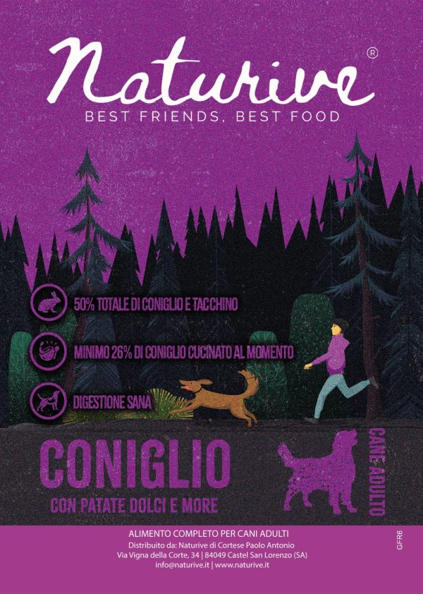 Coniglio con patate dolci e more - Cane adulto