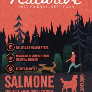 Salmone con trota, patate dolci e asparagi - cane adulto
